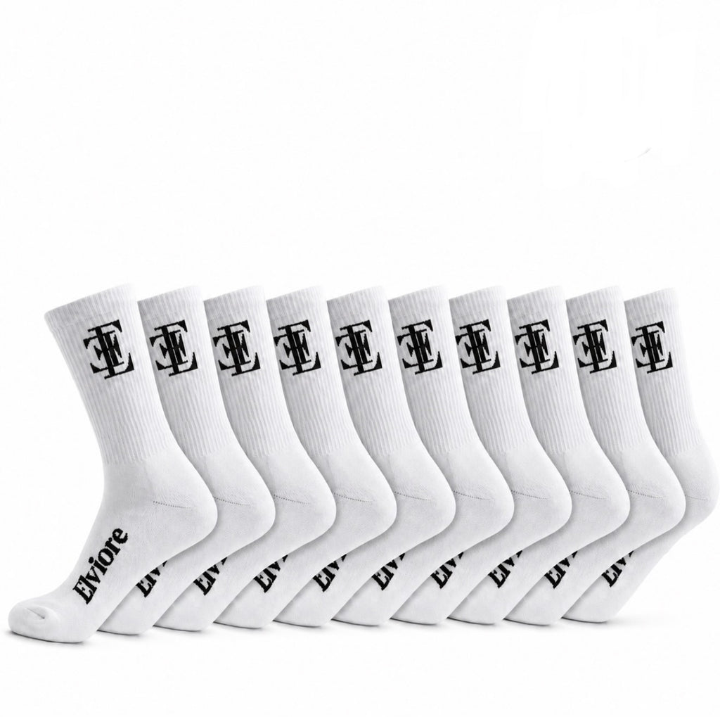 Elviore White Socks - 10 Pairs
