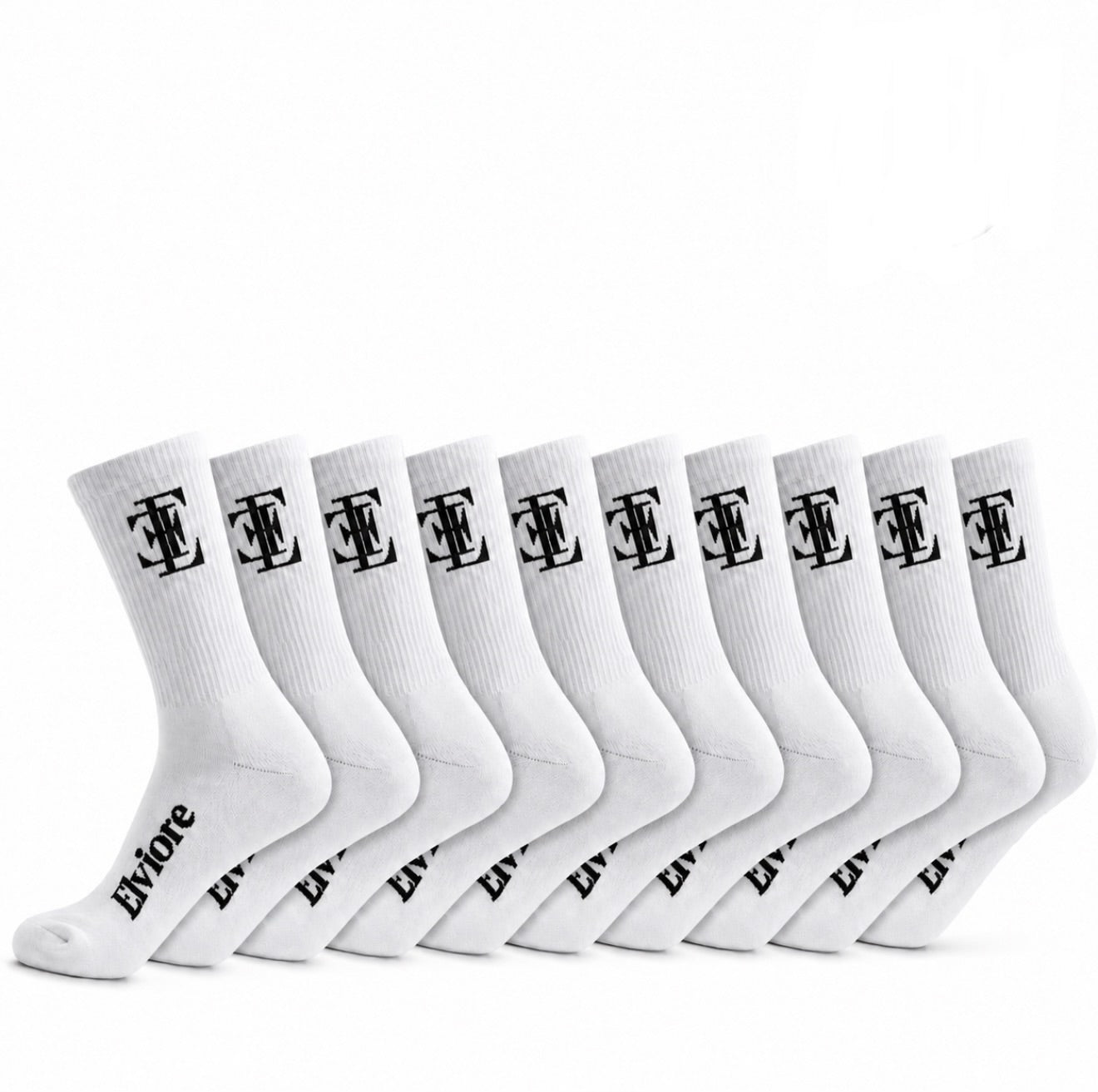 Elviore White Socks - 10 Pairs