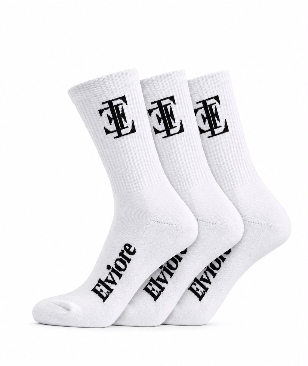 Elviore White Socks - 3 Pairs