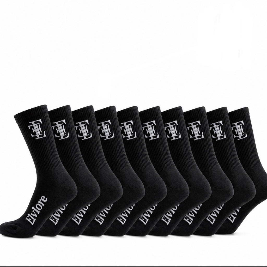 Elviore Black Socks - 10 Pairs