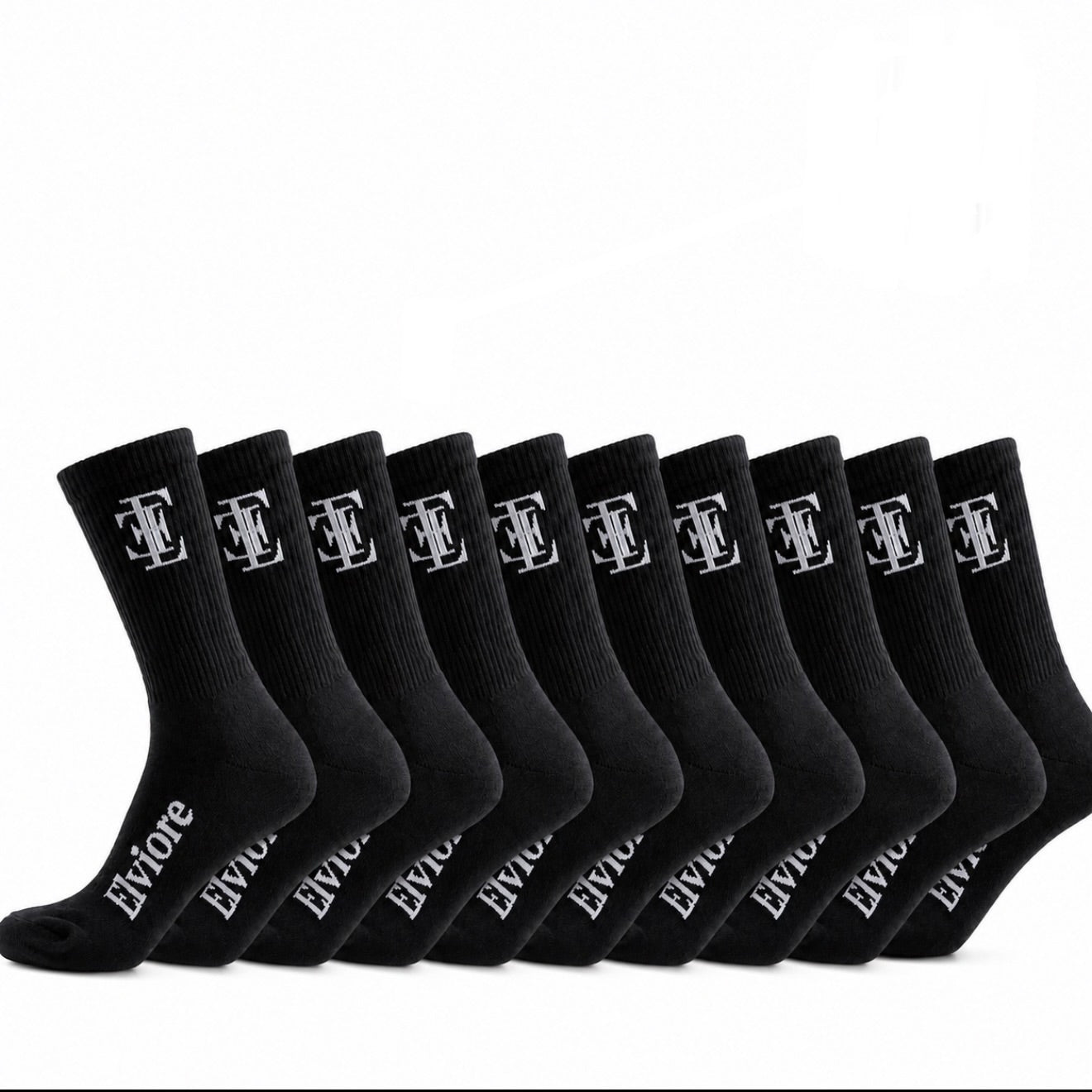 Elviore Black Socks - 10 Pairs