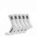 Elviore White Socks - 5 Pairs