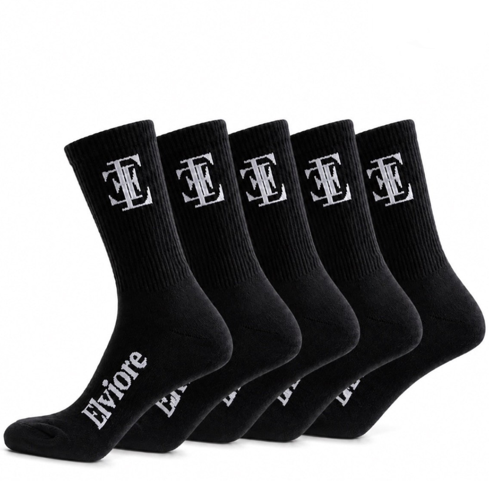 Elviore Black Socks - 5 Pairs
